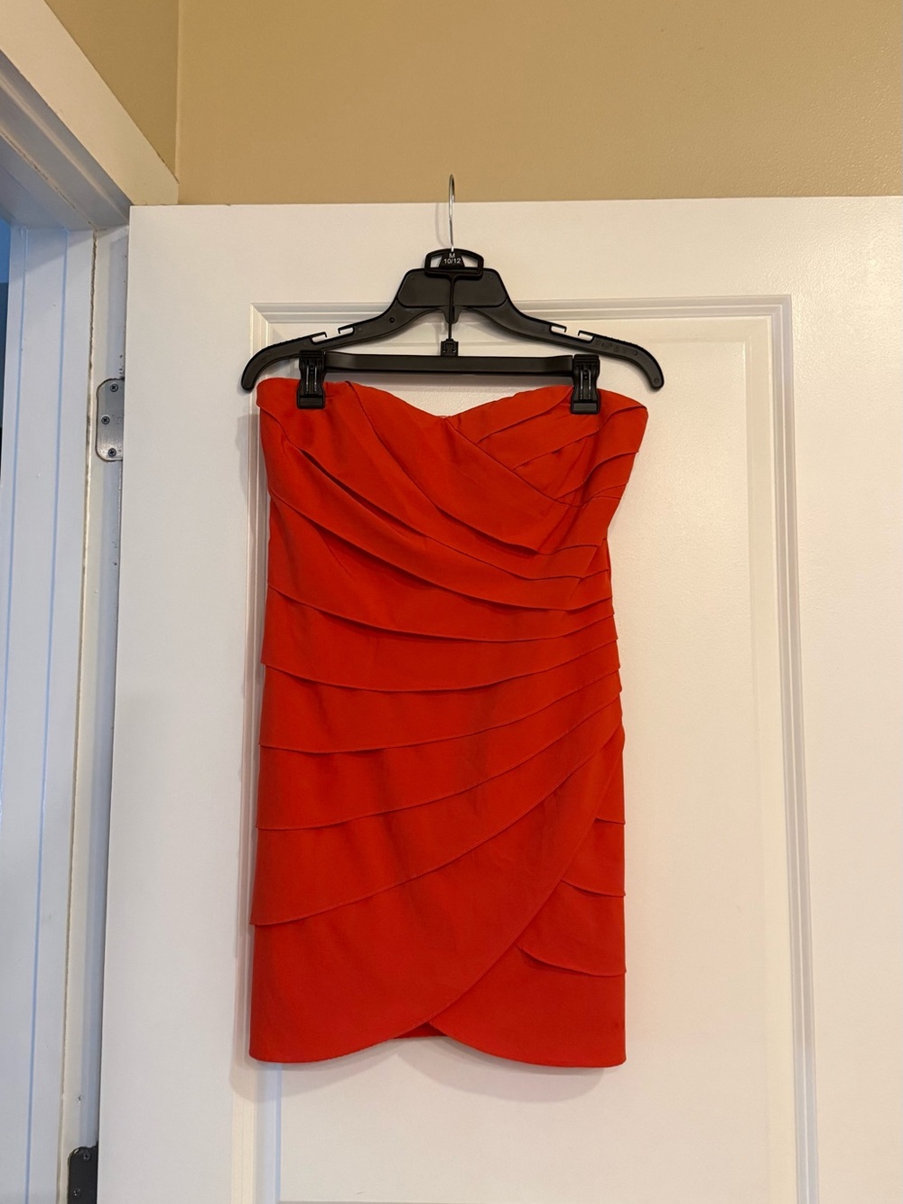 Strapless Orange Layered Cocktail Dress